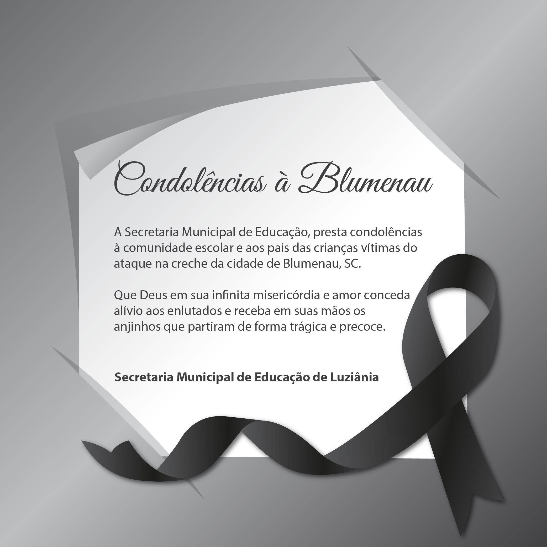 Condolências à Blumenau