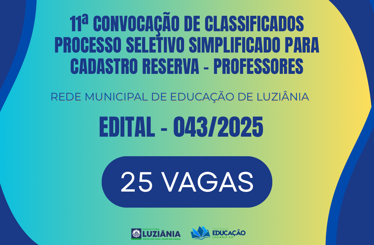 11ª CONVOCAÇÃO DE PROFESSORES – EDITAL 043/2025